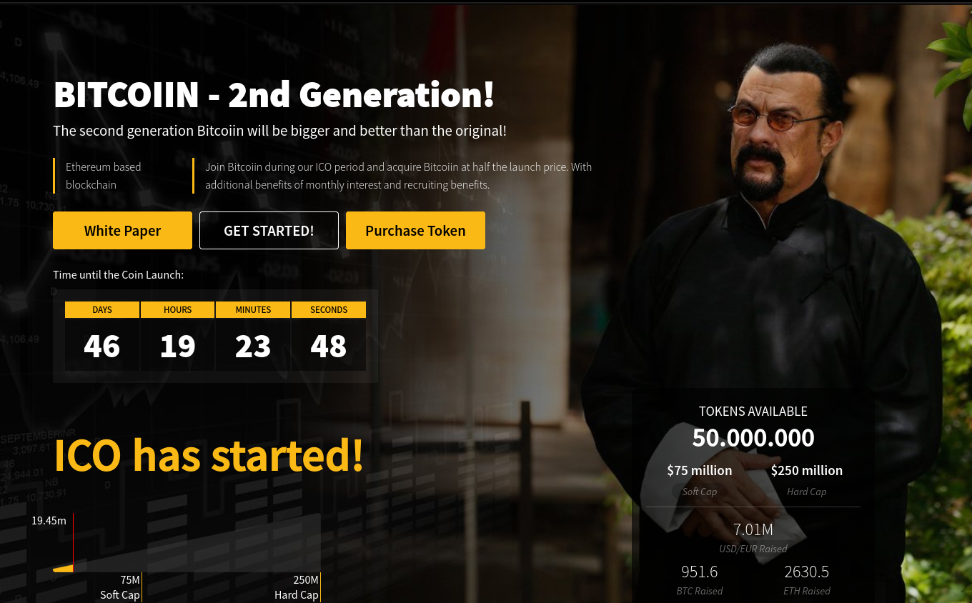 Página principal del sitio web Bitcoiin.com el 8 de febrero de 2018. Foto: Internet Archive / Wayback Machine.