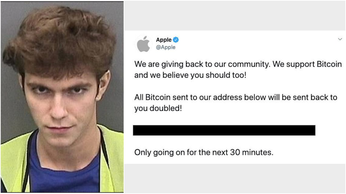 Graham auf der linken Seite und die Nachricht auf Apples verifiziertem Profil, nachdem sie gehackt wurde. Foto: Büro des Sheriffs im Hillsborough County