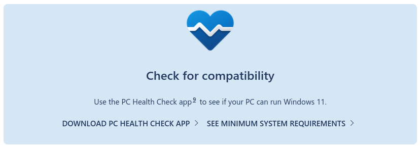 click in "Download PC Health Check App" For download. Screenshot: The Hack.