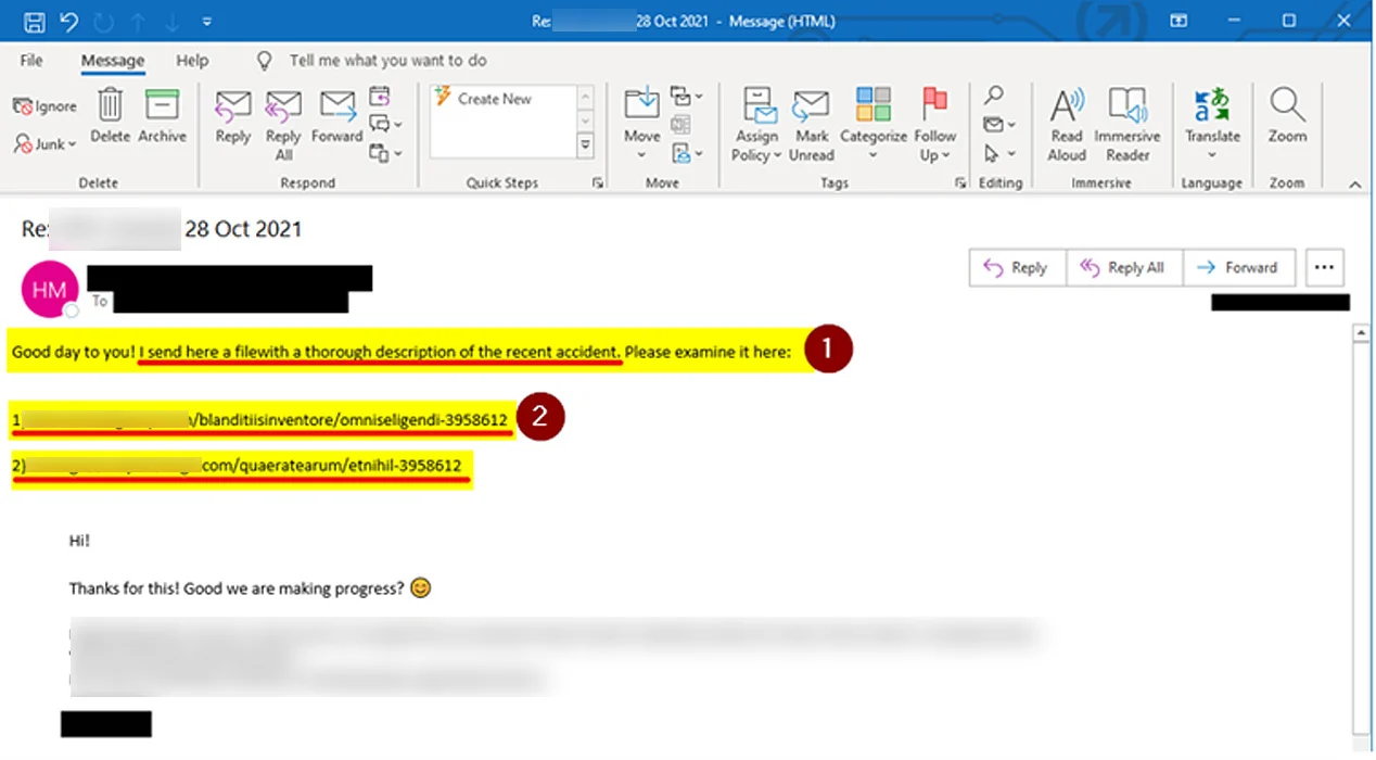  Fake email sent by cybercriminals to IKEA employees. Photo: BleepingComputer.