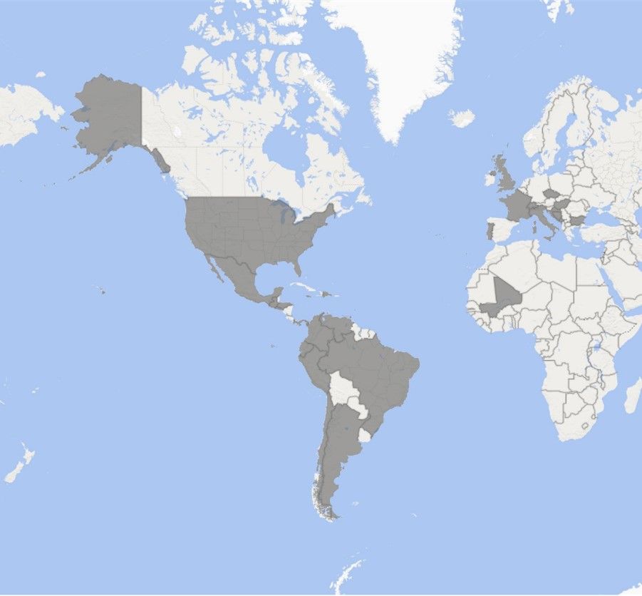 List of countries affected by the APT15 cyber-espionage campaigns (Nickel). Photo: Microsoft Digital Crimes Unit (DCU).