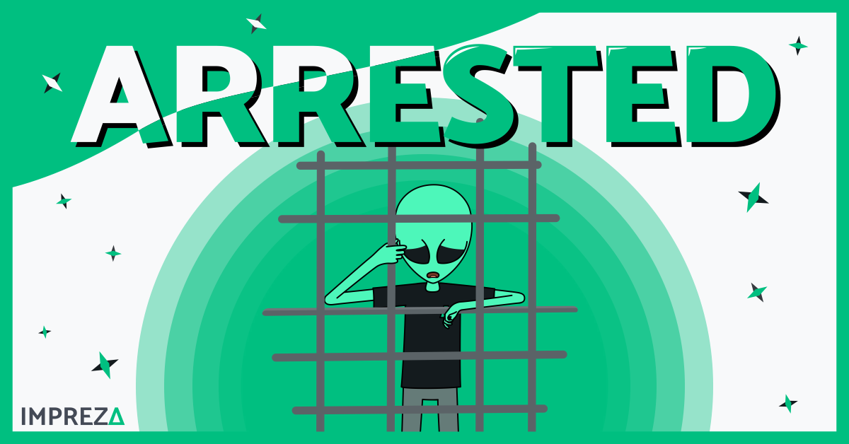 Arrested Character Featured Image made for Impreza Host News, drawn by Impreza Team 2026