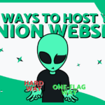 Two Ways to Host your .Onion Website Labeled Title with Impreza's Character, Jake, holding "Hard Way" and "One-Flag Way" on both Hands, made by Impreza Host Team, 2026